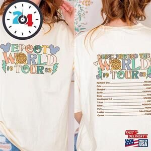 Drink Around The World Shirt Disney Tour 2 Sided